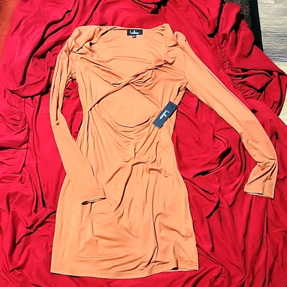 Lulus tan dress. NWT, smoke free home, never worn.
